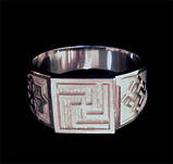 Перстень "Рисич- Молвинець-Одолень Трава" з чорнінням (без чорніння) срібло 925 проба, фото 2