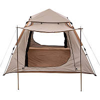 Трехместная палатка АВТОМАТ с тентом для кемпинга и туризма хаки SY-22ZP001