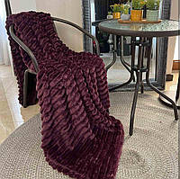 Королівський плед Шарпея суперширока смуга 6 см Євро Бордовий