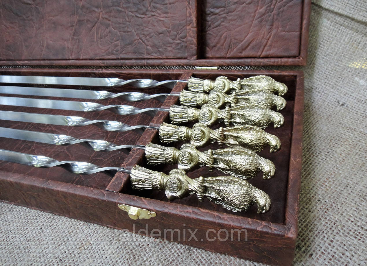 Набір шампурів "Птиці" у кейсі 6 штук, фото 1