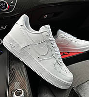 Мужские кроссовки кеды Nike Air Force 1 low AF1 весна-осень повседневные белые. Живое фото