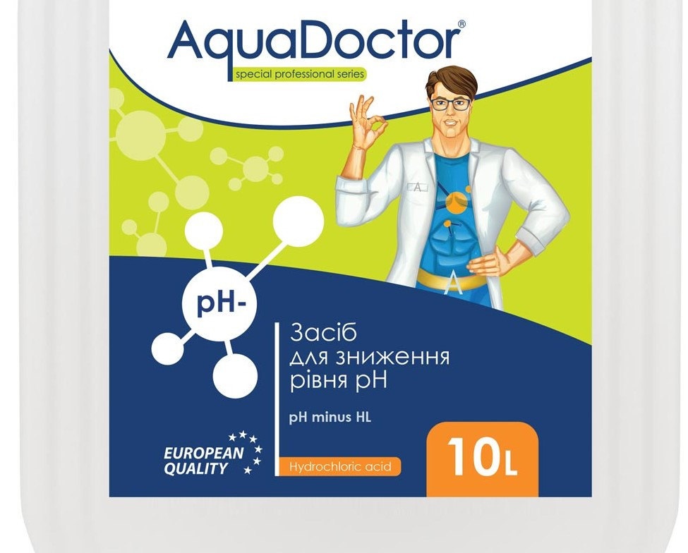 PH Minus HL AquaDoctor средство для коррекции PH жидкий Аквадоктор соляная 14%, 10 л - фото 9 - id-p1822773665