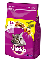 Корм для взрослых кошек Whiskas с курицей 14 кг (Вискас)