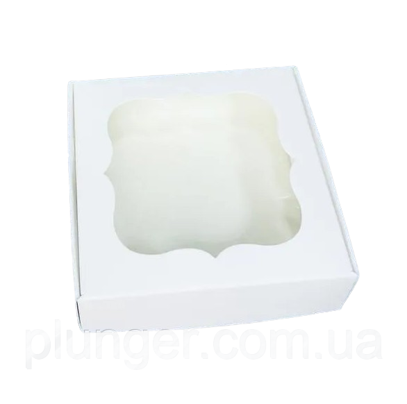 Коробка для печива, пряників з вікном, 10 см х 10 см х 3 см, фото 1