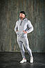 Чоловічий спортивний костюм весна осінь у сірому кольорі костюм худі та штани стильний молодіжний повсякденний, фото 6