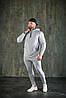 Чоловічий спортивний костюм весна осінь у сірому кольорі костюм худі та штани стильний молодіжний повсякденний, фото 8