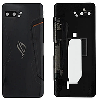 Задня кришка для Asus ROG Phone 2 ZS660KL, чорна, Glossy Black, оригінал (54) + скло камери