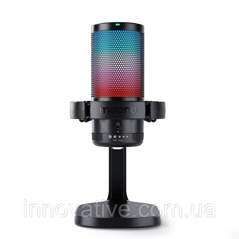 Конденсаторний ігровий мікрофон Maono DM20 з RGB-підсвіткою (Чорний), фото 1