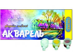 Aкварель медова 12 цв 2 мл КАРТ. УП. БЛОК-ТАРА (12 шт.*2.8 г) ЛЮКС КОЛОР АМ-3/12