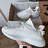 Чоловічі кросівки Adidas Yeezy Boost 350 white взуття Адідас Ізі Буст білі на літо, фото 8