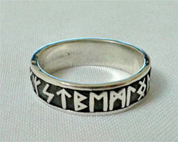 Кільця з рунами з срібла 925 проби