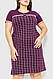 Плаття в клітинку повсякденне, колір темно-фіолетовий, 231R6404, фото 2