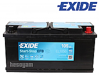 Аккумулятор 105Ач 950А 12В EXIDE Start-Stop (R+) EFB Exide EL1050 6СТ-105