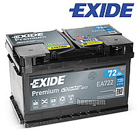 Аккумулятор 72Ач 720А 12В EXIDE Premium Carbon Boost (R+) SLA Exide EA722 6СТ-72