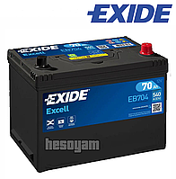 Аккумулятор 70Ач 540А 12В EXIDE Excell (R+) SLA Exide EB704 6СТ-70