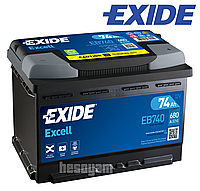 Аккумулятор 74Ач 680А 12В EXIDE Excell (R+) SLA Exide EB740 6СТ-74