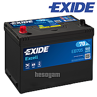 Аккумулятор 70Ач 540А 12В EXIDE Excell (L+) SLA Exide EB705 6СТ-70