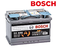 Аккумулятор 70Ач 760А 12В Bosch S5 (R+) AGM Bosch 0092S5A080 6СТ-70