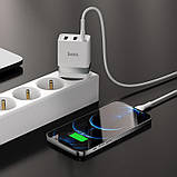 Мережевий зарядний пристрій HOCO N21 Pro Tourer PD30W+QC3.0 set with cable Lightning to Type-C white, фото 7