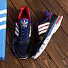 Чоловічі літні кросівки (шкіра, текстиль), сині кроси, чоловіче взуття на літо, розмір 40 41 42 43 44 45, фото 3