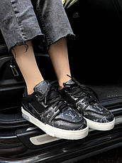 Жіночі кросівки Louis Vuitton Trainer Black White Monogram 1A8PUA, фото 5