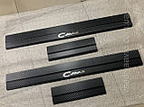 Захист порогів - накладки на пороги Ford GRAND C-MAX 2010 (Premium Карбон), фото 3