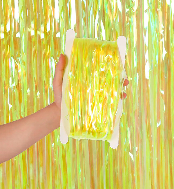 Шторка із фольги для фотозони, 2х1 м., колір - жовтий перламутр