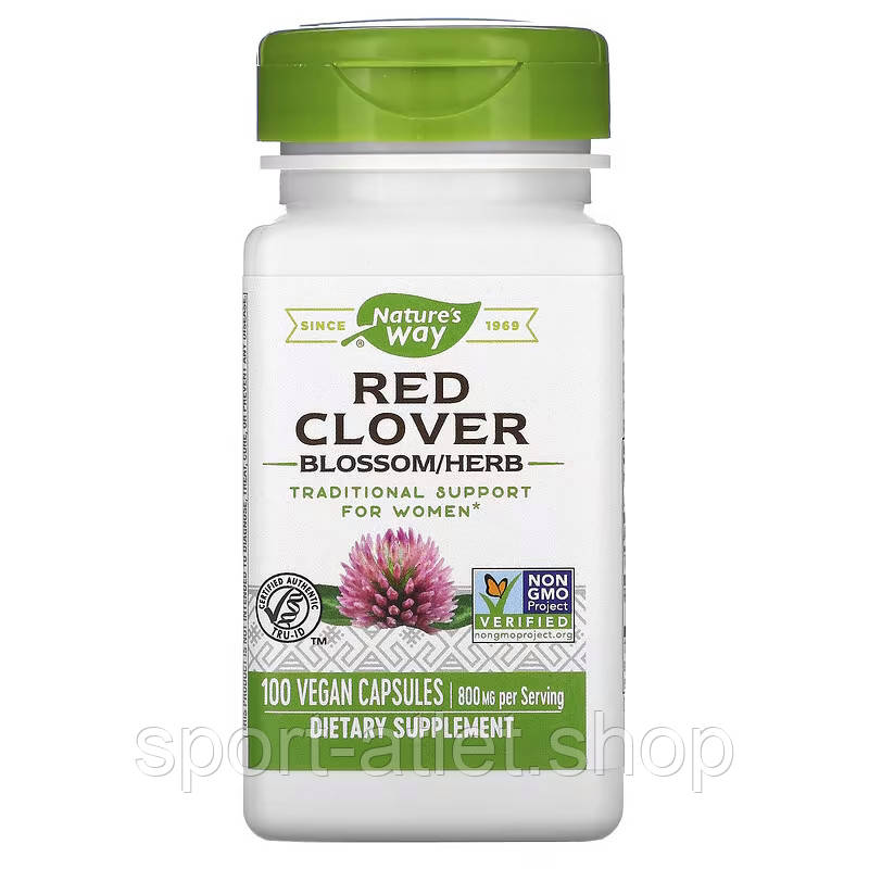 Натуральна добавка Nature's Way Red Clover, 100 вегакапсул