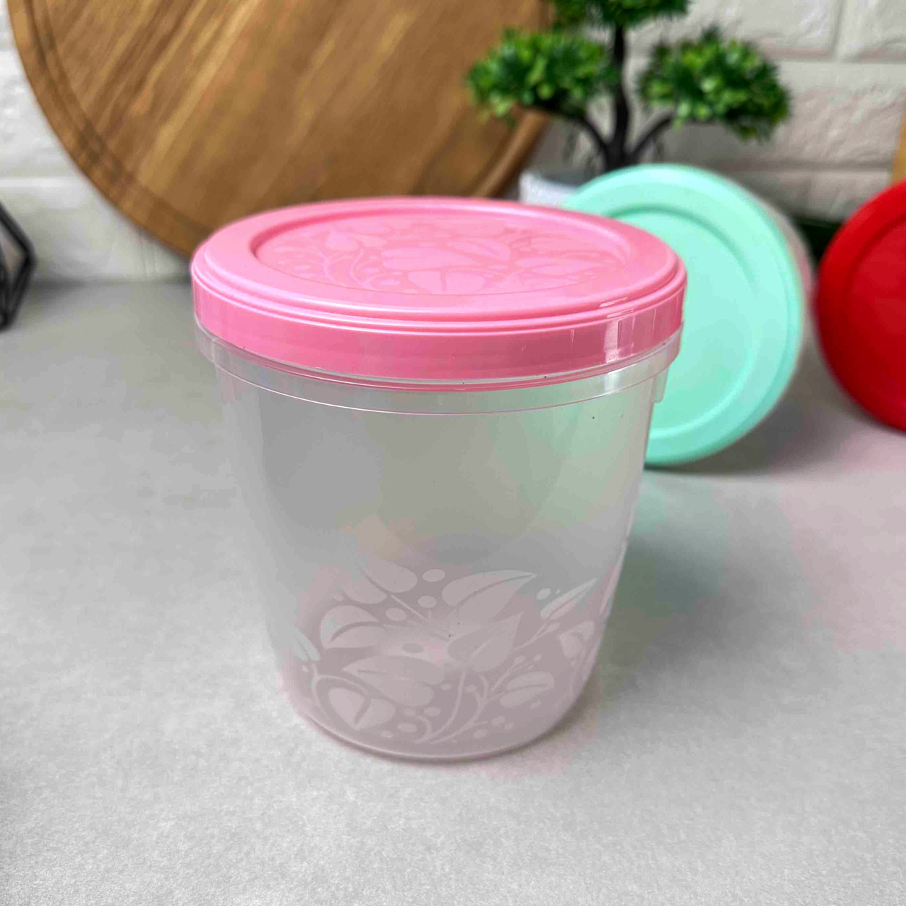 Пластикова банка для сипучих продуктів 1.1л Кристал Боніпласт із кришкою, що закручується., фото 1