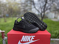 Підліткові чорні легкі дихаючі кросівки Nike Free Run 3.0