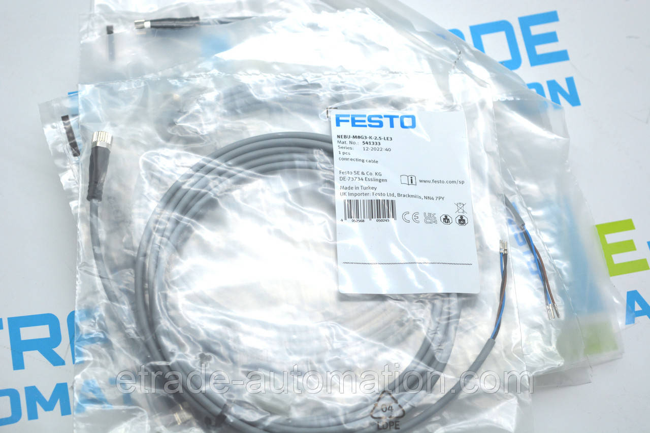 З'єднувальний кабель FESTO NEBU-M8G3-K-2.5-LE3, фото 1