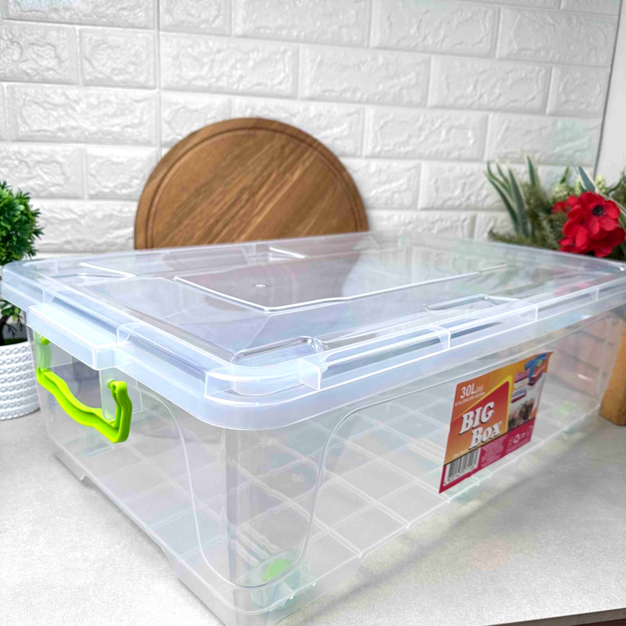 Великий пластиковий харчовий контейнер на коліщатках 30 л, BIGBOX Ал-пластик