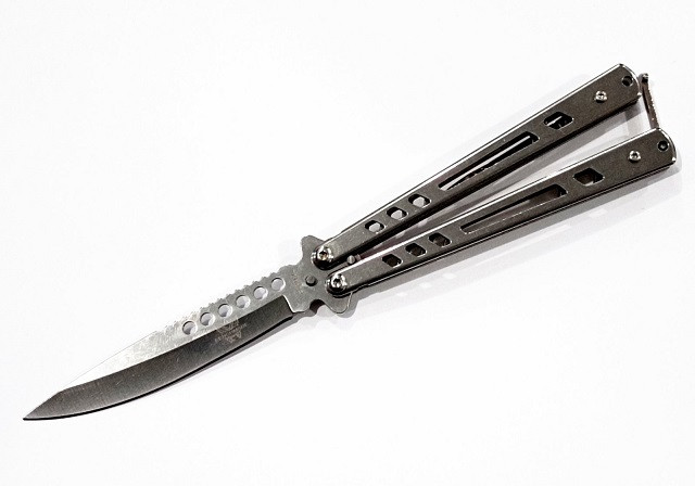 Ніж метелик A1004/ new Silver, фото 1