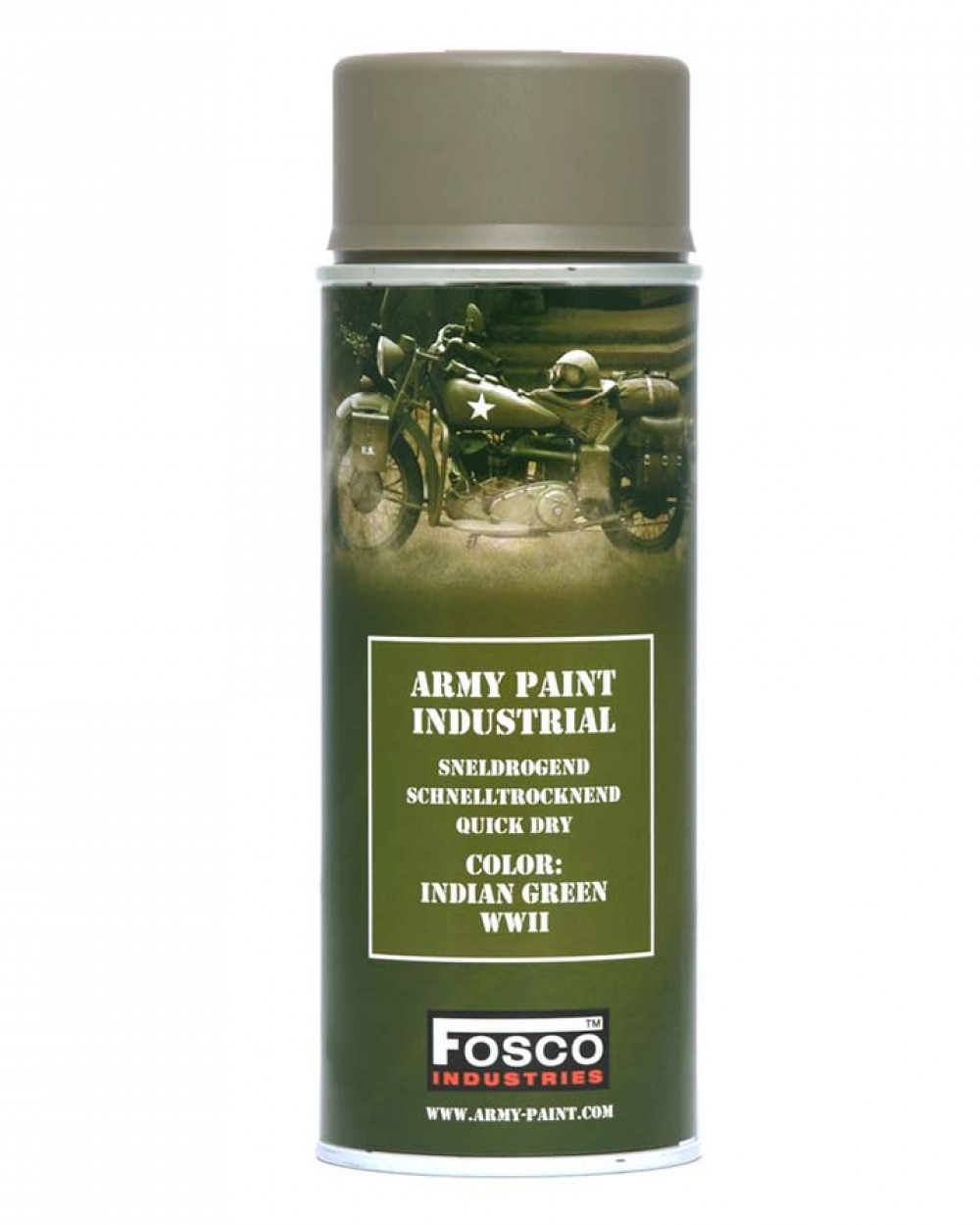 Фарба маскувальна, професійна (НАТО) FOSCO ARMY PAINT 400 ml - Indian Green WWII