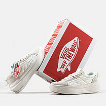 Жіночі Кеди Vans Old Skool Over Plus CC White Gray / Ванс Олд Скул Оверт Плюс СС Білі з Сірим, фото 6