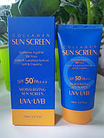 Сонцезахисний зволожуючий крем з колагеном 3w clinic collagen sun screen spf50+ pa+++