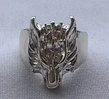 Перстень "Голова Вовка" з чорнінням (без чорніння) срібло 925 проба, фото 3