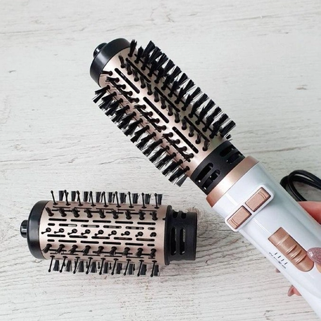 Фен-щетка для волос KM-8020 с насадками, 1000Вт / Фен-браш с