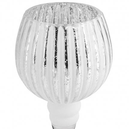 Набір із 3 свічників "Вискорки" засніжене срібло, 20 см, 25 см, 30 см., (2006-016), фото 2