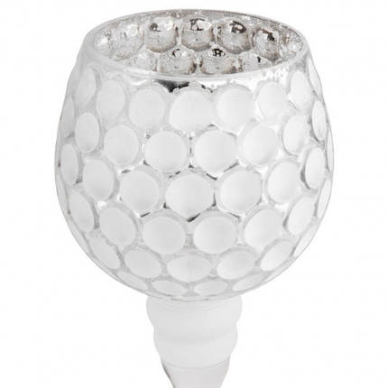 Набір із 3 свічників "Чарівне мережива" засніжене срібло, 20 см, 25 см, 30 см., (2006-017), фото 2