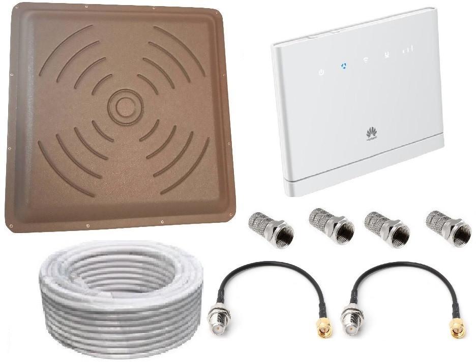 Комплект WiFi роутер 4G LTE Huawei B315s-22 з панельною антеною КВАДРАТ MIMO 2x24 дБі, фото 1