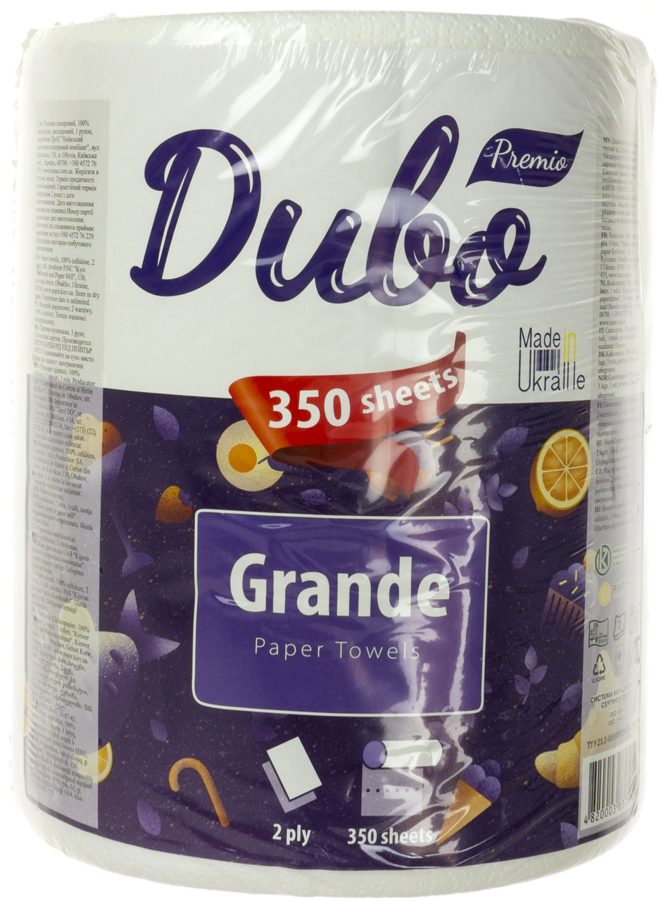 Рушник паперовий "Диво Premio Grande" 350 відривів 2шар., на гільзі №7580