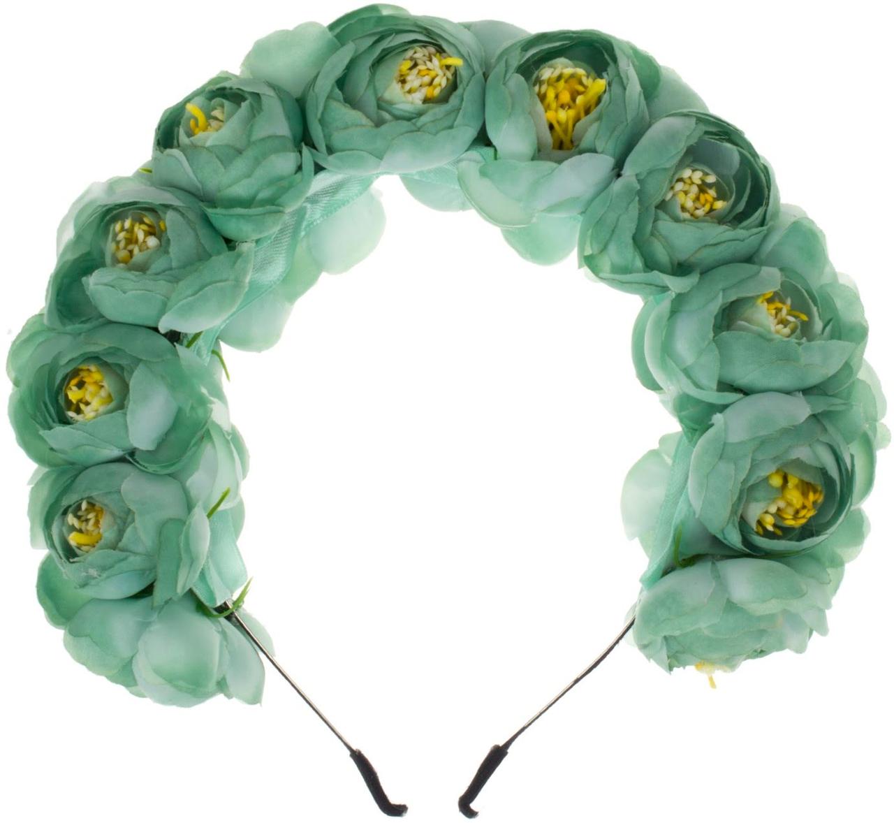 Віночок ручної роботи "Квіти" тканина асорті