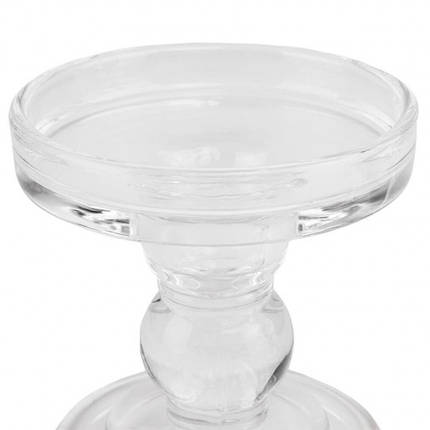 Набір із 3 свічників "Хрусталь" прозорий лід, 9 см, 11.5 см, 14 см., (2006-020), фото 2