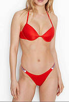 Купальник Victoria s Secret Shine Strap Malibu Cheeky Red 36B+M