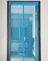 Москитная сетка на дверь с магнитами, разноцветная 100-210см.