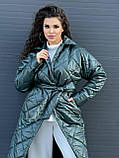 Фантастична жіноча подовжена куртка наповнювач силікон 150 розміри батал, фото 3