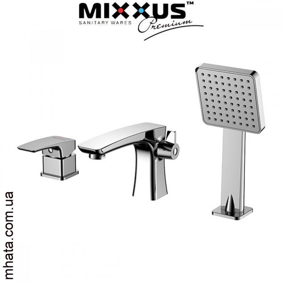 Змішувач для ванни врізна MIXXUS Premium Patrick Euro на 3 отвори (Chr-022), Польща