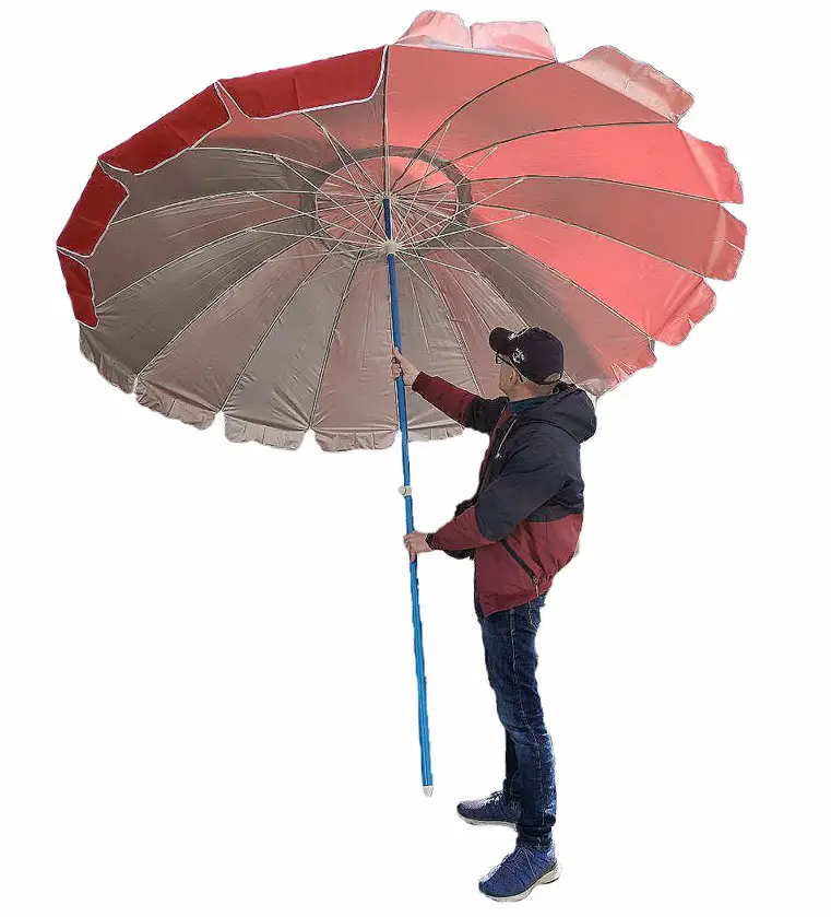 Парасолька кругла 3.0 м для пляжу, торгова, садова, з напиленням і клапаном, щільна тканина, 16 спиць, чохол, фото 1