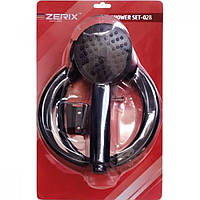 Душовий набір (шланг, лійка, кронштейн) чорний ZERIX SHOWER SET-02B